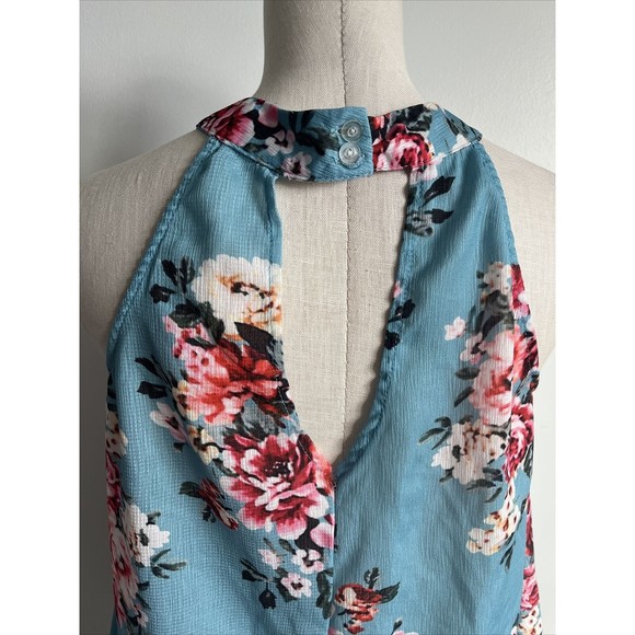 ✅SOLD Womens Aqua Floral Sleeveless Size XL - Picture 7 of 13